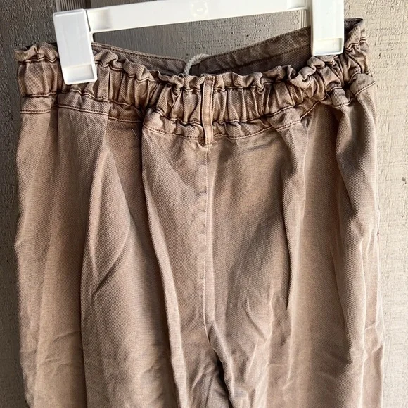 Young fabulous & broke Tan Wide-Leg cropped  Pants YFB high rise - Picture 8 of 10